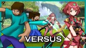 マインクラフト スティーブ VS ゼノブレイド2 ホムラ [スマブラSP MUGEN]