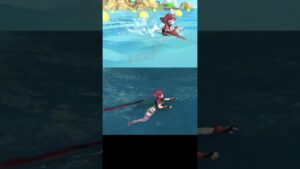 ホムラ/ヒカリの泳ぎモーション 原作と比較【スマブラSP×ゼノブレイド2】#shorts